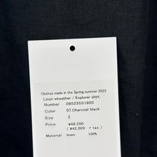 Lade das Bild in den Galerie-Viewer, RAKINES ラキネス 23SS LINEN WEATHER EXPLORER SHIRT リネン半袖シャツ 2 ブラック 15685
