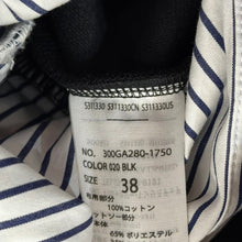 Load image into Gallery viewer, ENFOLD エンフォルド 23AW LAYERED PULLOVER レイヤードストライプシャツ 300GA280-1750 38 ブラック R14646
