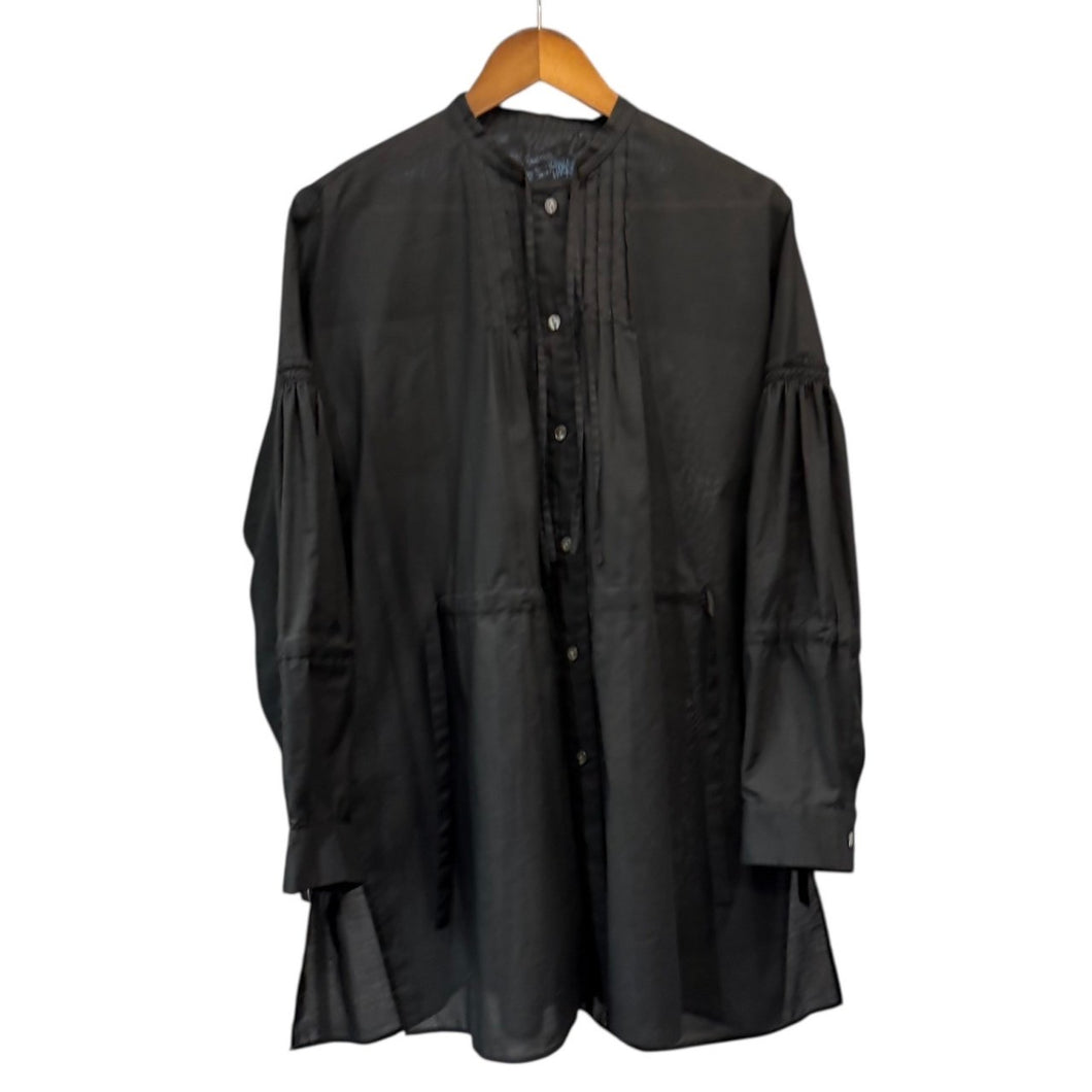 ENFOLD エンフォルド 22AW COローンChina BLOUSE プルオーバーシャツ 300FA230-1170 38 ブラック R14710