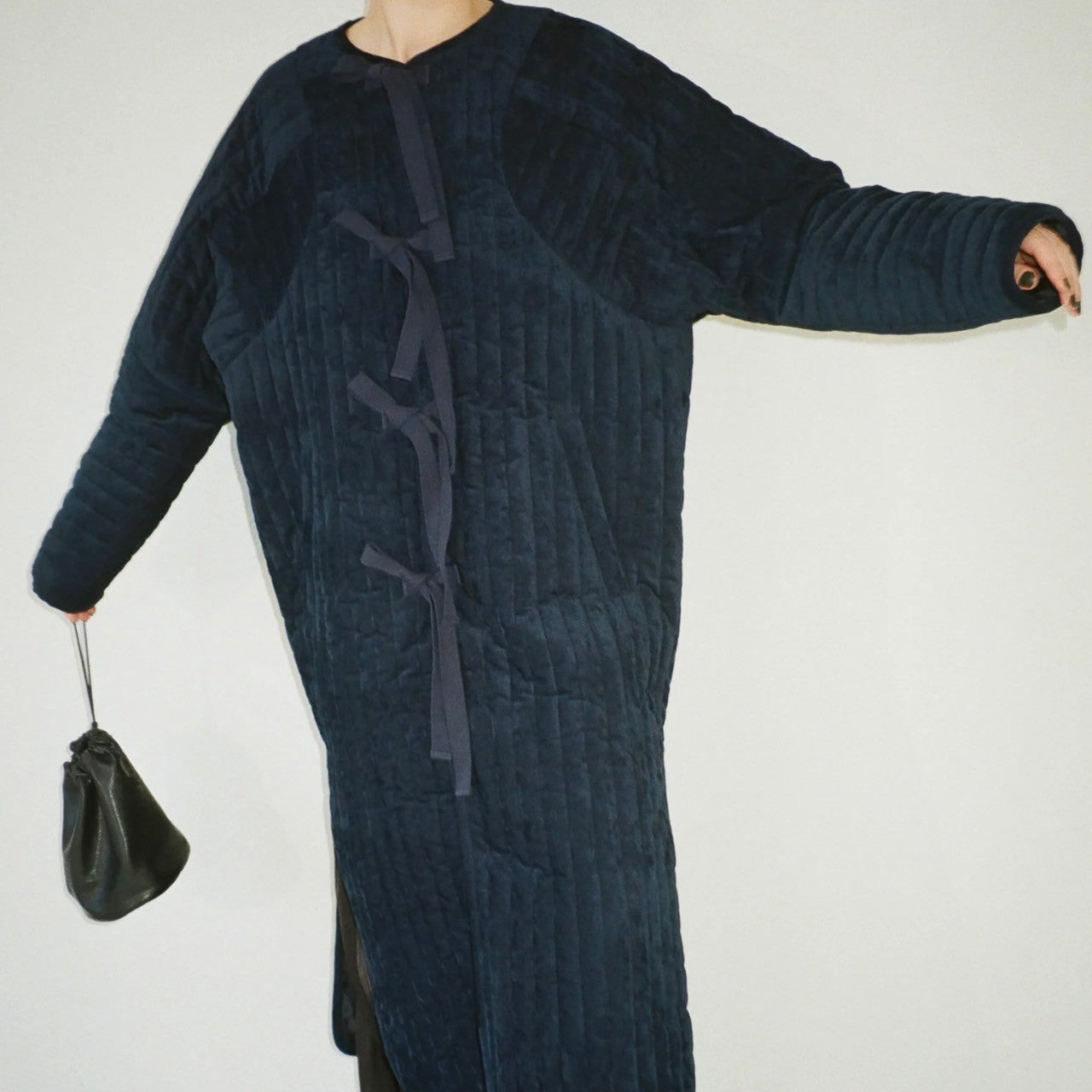 little suzie リトルスージー 22AW Velvet Quilt Gambeson Long Coat