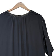 Load image into Gallery viewer, MARNI マルニ 20SS ホワイトステッチレーヨンロングワンピース ABMA0441O1 40 ネイビー 14690
