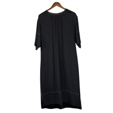Load image into Gallery viewer, MARNI マルニ 20SS ホワイトステッチレーヨンロングワンピース ABMA0441O1 40 ネイビー 14690
