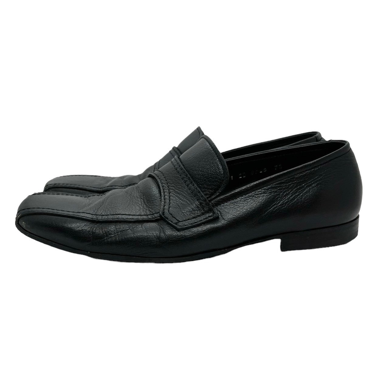 【良品】プラダ スクエアトゥ レザー ローファー スリッポン PRADA PRADA プラダ スクエアトゥレザーシューズ ローファー