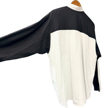 画像をギャラリービューアに読み込む, nagonstans ナゴンスタンス 26SS shirt×cut long-sleeves t-shirt ドッキングストライプシャツ 470JS480-0511 M ホワイト 15535
