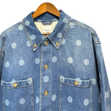 Load image into Gallery viewer, BURBERRY バーバリー ポルカドットデニムシャツジャケット L ブルー 14888
