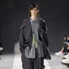 이미지를 갤러리 뷰어에 로드 , Yohji Yamamoto POUR HOMME ヨウジヤマモトプールオム 24SS WOMAN WEARING SOCKS A-WOMAN WEARING SOCKS B コットンシルクシャツ HS-B22-043
