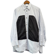 Lade das Bild in den Galerie-Viewer, nagonstans ナゴンスタンス 24AW 80 Stripe bi-color pocket shirt バイカラーポケットストライプシャツ 470HA130-1010 M ブルー 15011
