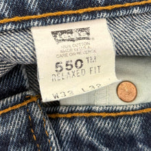 画像をギャラリービューアに読み込む, Levi&#39;s リーバイス 90&#39;s MADE IN USA 550 RELAXED FIT テーパードデニムパンツ 33 インディゴ 14762
