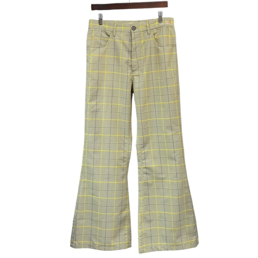 MARNI マルニ 24SS LOOK10 チェック柄ウールフレアパンツ 48 イエロー 14887