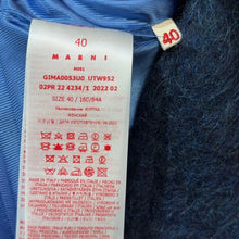 Load image into Gallery viewer, MARNI マルニ 22AW アルパカ混シャギーファーノーカラージャケット 40 ネイビー R14611
