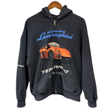 画像をギャラリービューアに読み込む, BALENCIAGA×Automobili Lamborghini バレンシアガ ランボルギーニ フェード加工ジップアップパーカー 833399 S ブラック 15701
