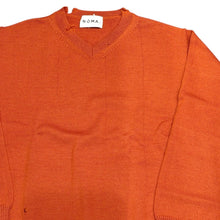 이미지를 갤러리 뷰어에 로드 , NOMA t.d. ノーマティーディー WISM別注 DAMEGE V NECK KNIT ダメージ加工Vネックニットセーター N34-WMKN01 4 オレンジ 14963
