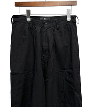 画像をギャラリービューアに読み込む, Y&#39;s ワイズ 24SS COTTON FLAX POPLIN DOUBLE TUCK TAPERED PANTS コットンリネンワイドテーパードパンツ YS-P19-010 13974
