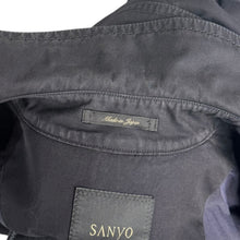 将图片加载到图库查看器，SANYO サンヨー 100年コート エイジドクラシックダブルトレンチコート P1A81-021-29 L ネイビー 15793

