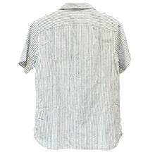 画像をギャラリービューアに読み込む, RRL ダブルアールエル コットンリネンオープンカラーストライプ半袖シャツ XS ブルー 15100
