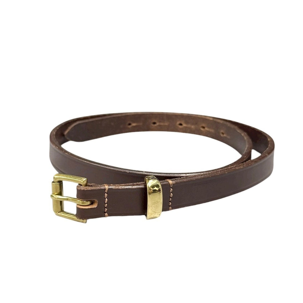HERALDIC BELTS ヘラルディックベルト 3/4 INCH BRIDLE LEATHER BELT ナローレザーベルト 32 ブラウン 14851