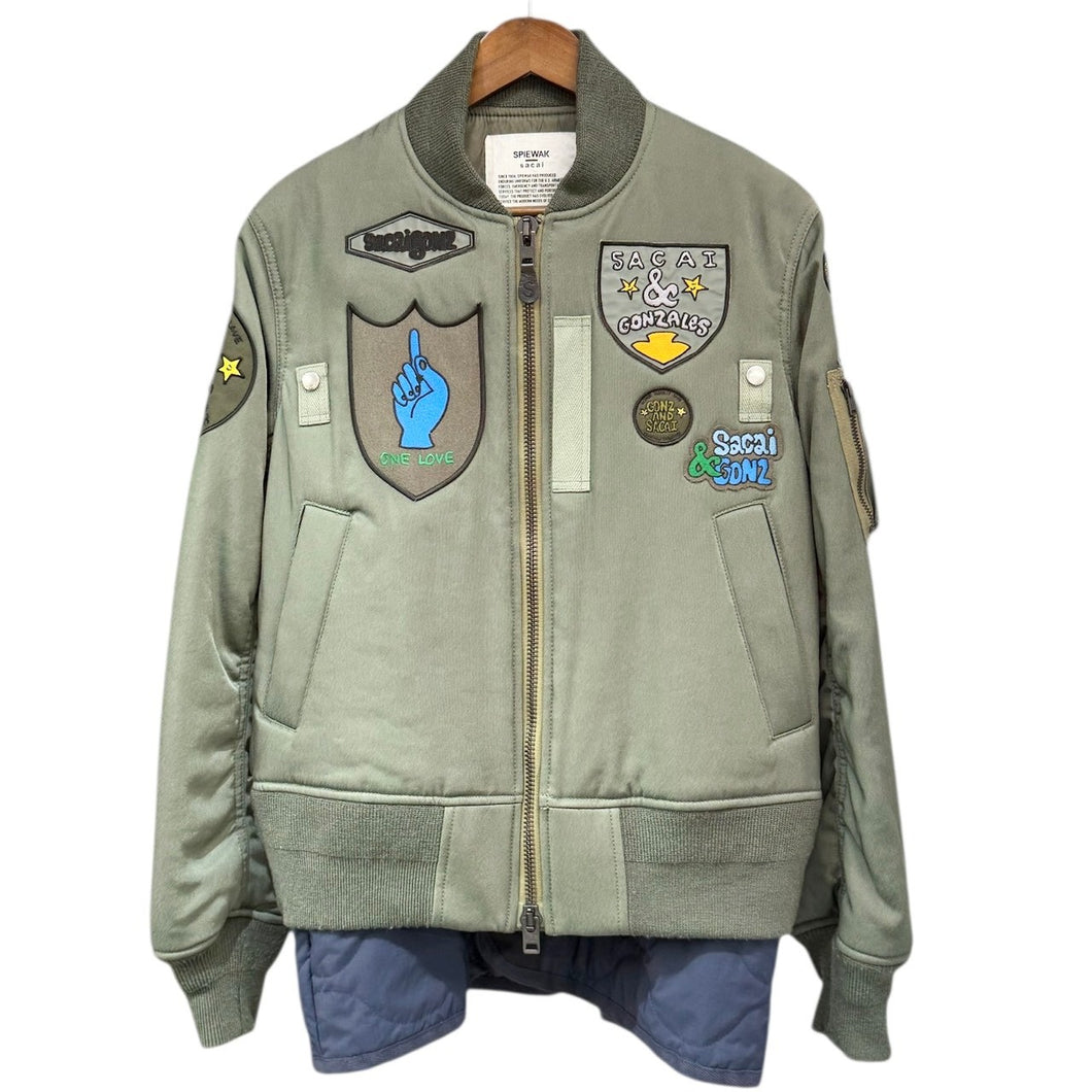 sacai サカイ 24AW SPIEWAK Gonz Multi Patch Blouson パッチワークボンバージャケット MA-1 24-03545M カーキ 1 15054