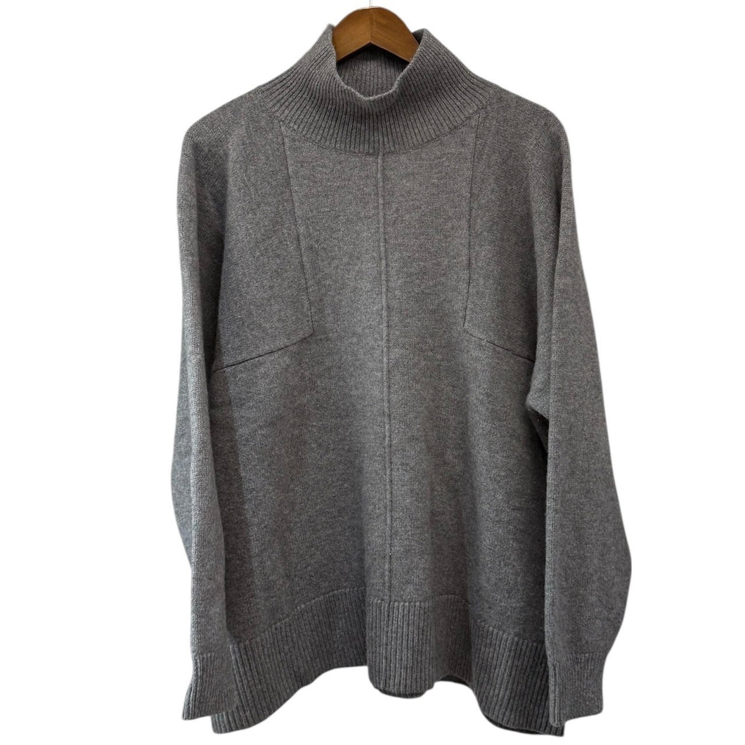 ENFOLD エンフォルド 22AW WIDE-BOX PULLOVER ワイドボックスニットセーター 300FA270-2680 38 グレー R14652