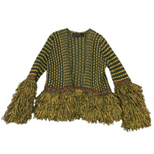 画像をギャラリービューアに読み込む, Kristina Ti クリスティーナティ フリンジニットジャケット カーディガン 40 イエロー 15189
