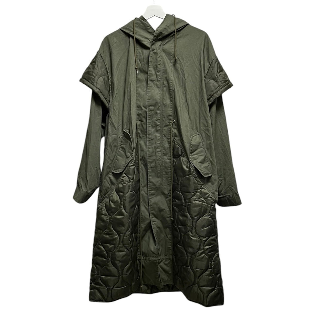 77circa ナナナナサーカ 21AW circa make cutback military coat 再構築ミリタリーモッズコート F カーキ 3484