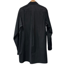 将图片加载到图库查看器，Yohji Yamamoto POUR HOMME ヨウジヤマモトプールオム 25SS 2枚衿コットンロングオーバーシャツ HP-B07-002 3 ブラック 15278
