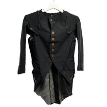 Lade das Bild in den Galerie-Viewer, COMME des GARCONS コムデギャルソン 13SS ポリエステル縮絨加工カットオフノーカラー再構築燕尾ジャケット GK-J037 XS ブラック 3470
