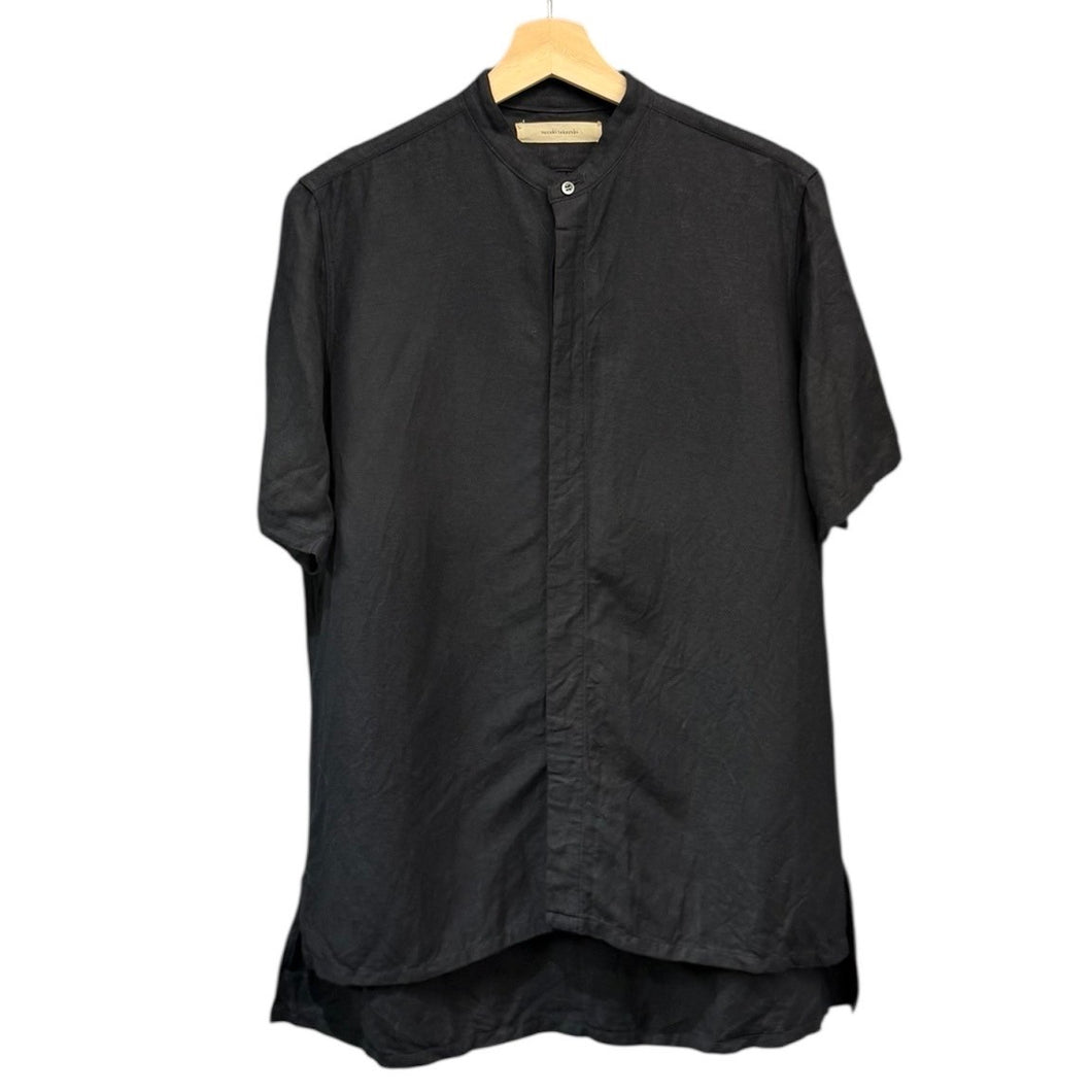 suzuki takayuki スズキタカユキ square-cut shirt リネンレーヨンシャツ S233-02 00 ブラック R14597