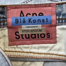 画像をギャラリービューアに読み込む, Bla Konst by Acne Studios ブロコンスト アクネストゥディオズ RIVER MARBLE WASH ストレッチテーパードデニムパンツ 28 アイスブルー 3524
