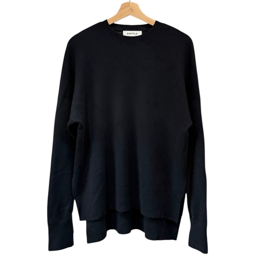 ENFOLD エンフォルド 19AW タッチバックフレアプルオーバーニット 38 ネイビー 300CA370-2240 R14549