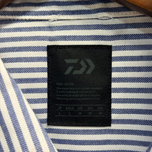 画像をギャラリービューアに読み込む, DAIWA PIER39 ダイワピアサーティナイン SAMPLE TECH BUTTON DOWN SHIRT L/S STRIPE ボタンダウンストライプシャツ BE-80024 L ブルー 15782
