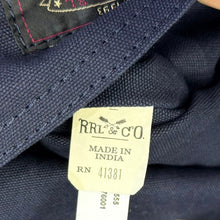 Lade das Bild in den Galerie-Viewer, RRL ダブルアールエル 24AW ハンドウーブンインディゴストライプトートバッグ ブルー 15396
