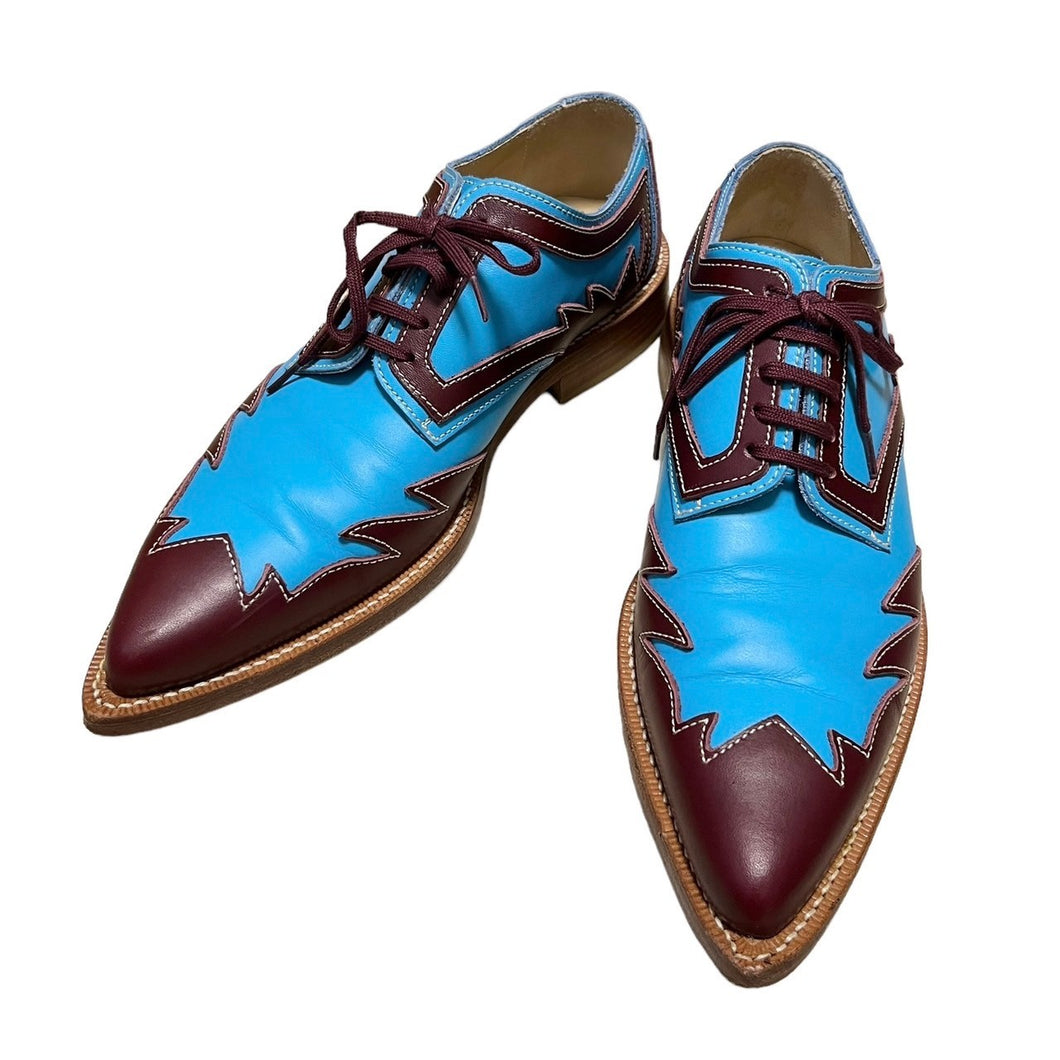 COMME des GARCONS コムデギャルソン 99AW 2トーンウエスタンレザーシューズ 23cm ブルー 3485