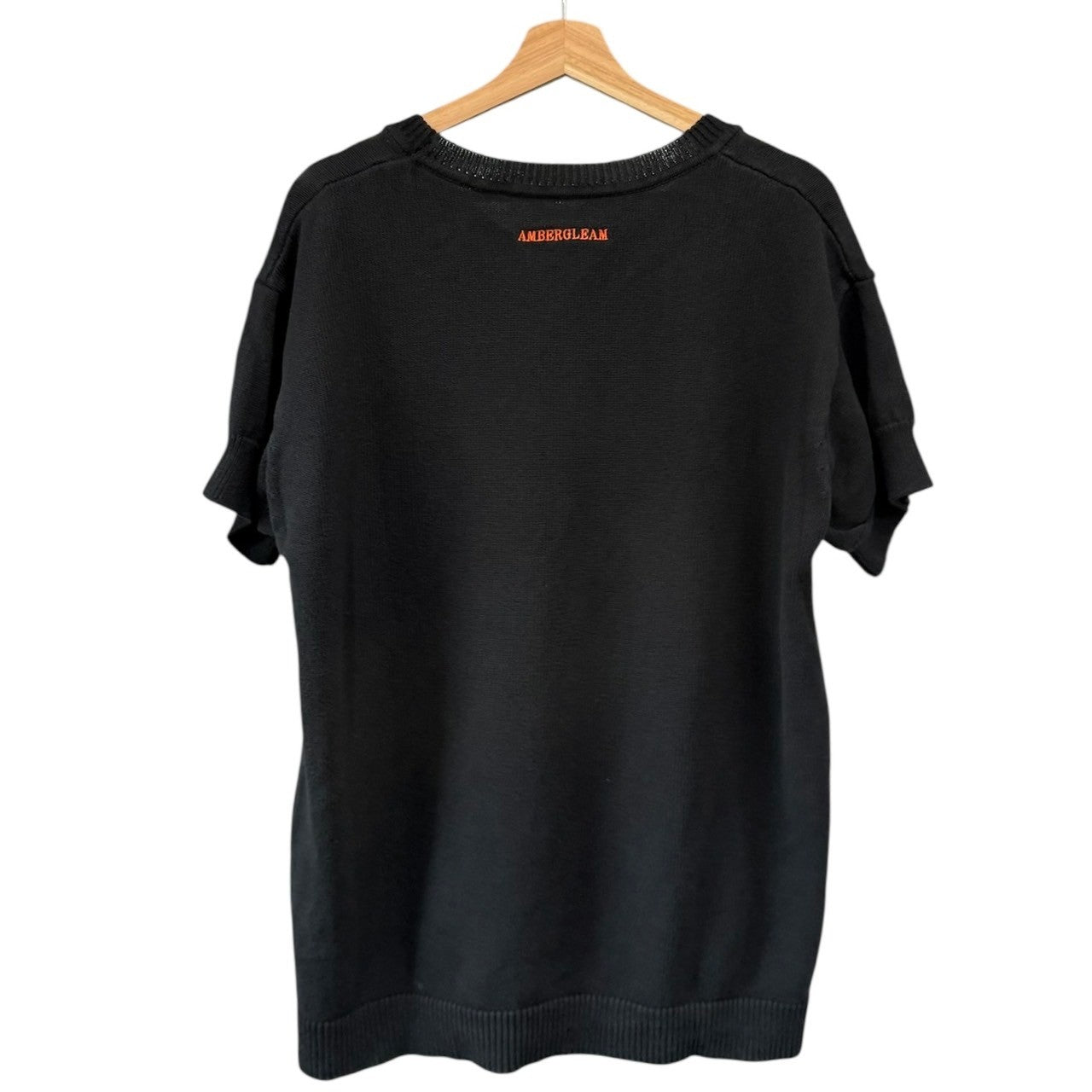 画像をギャラリービューアに読み込む, AMBERGLEAM アンバーグリーム 24SS Medium Cotton T-shirt ミディアムコットンニットTシャツ XL ブラック 14755