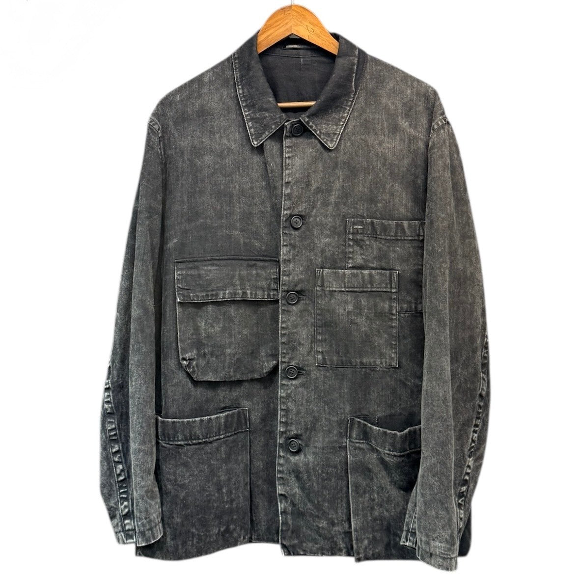 Y's for men ワイズフォーメン 24AW BLEACHING DENIM BLOUSON WITH 5-POCKETS⁠ ブリーチデニムジャケット MO-Y05-018 2 ブラック 15272 Y's for men ワイズフォーメン 24AW BLEACHING DENIM BLOUSON WITH 5