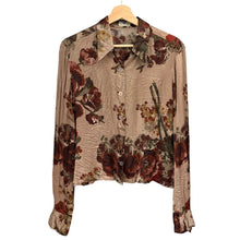 Lade das Bild in den Galerie-Viewer, DRIES VAN NOTEN ドリスヴァンノッテン オープンカラーシルク混花柄シャツ 38 ピンク 15749
