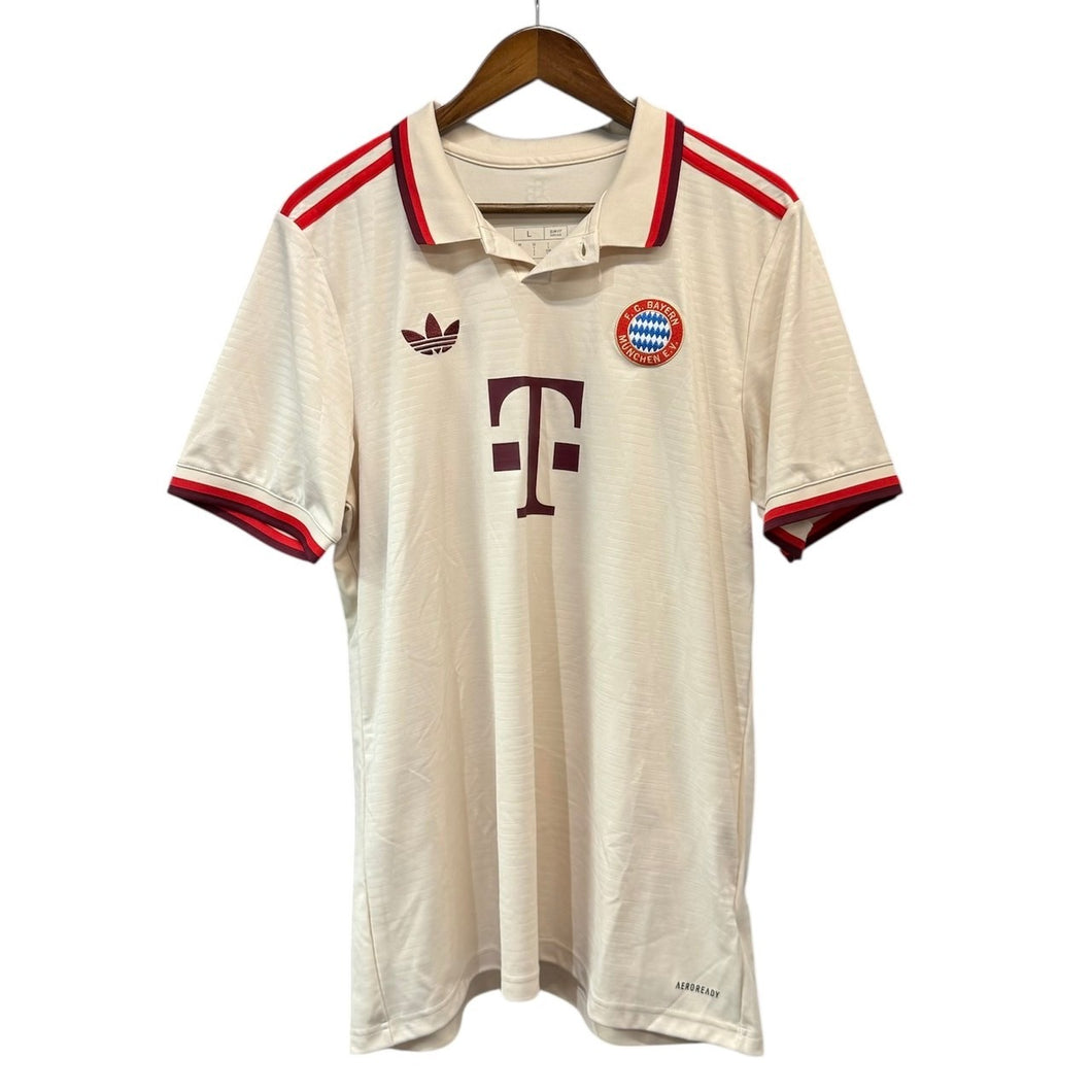 adidas アディダス FCバイエルン 24/25 サードユニフォーム OLISE ナンバー17 Tシャツ 2XL ベージュ  IZ3129 14749