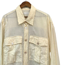 画像をギャラリービューアに読み込む, DRIES VAN NOTEN ドリスヴァンノッテン 25SS CROWSEY 1160 M.W. SHIRT コットンシアーシャツ M イエロー 15052
