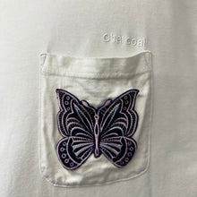 画像をギャラリービューアに読み込む, NEEDLES ニードルズ Charcoal別注 ND Papillon Patch Tシャツ M ホワイト KP425 14756
