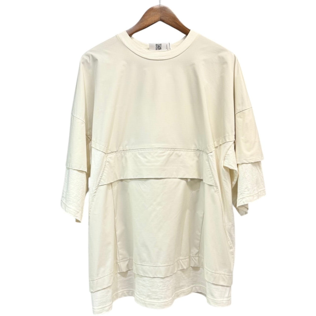 nagonstans ナゴンスタンス 22SS ナイロンレイヤードTシャツ 470FS480-1020 M ホワイト R14635