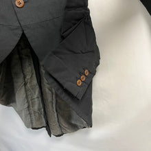 Lade das Bild in den Galerie-Viewer, COMME des GARCONS コムデギャルソン 13SS ポリエステル縮絨加工カットオフノーカラー再構築燕尾ジャケット GK-J037 XS ブラック 3470

