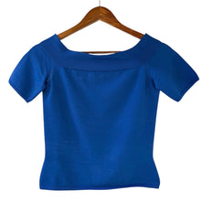 画像をギャラリービューアに読み込む, Alexander McQueen アレキサンダーマックイーン オフショルダーニットトップス Tシャツ 669510 M ブルー 14959
