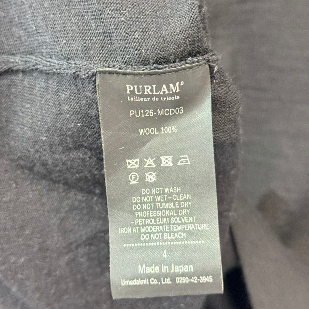 PURLAM プラム 26SS WOOL High-gauge TENJIKU Crewneck L/S Cardigan