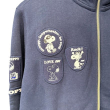 Load image into Gallery viewer, LOOPWHEELER×PEANUTS ループウィラー ピーナッツ 12AW スヌーピーデザインジップアップパーカー M ネイビー 15619
