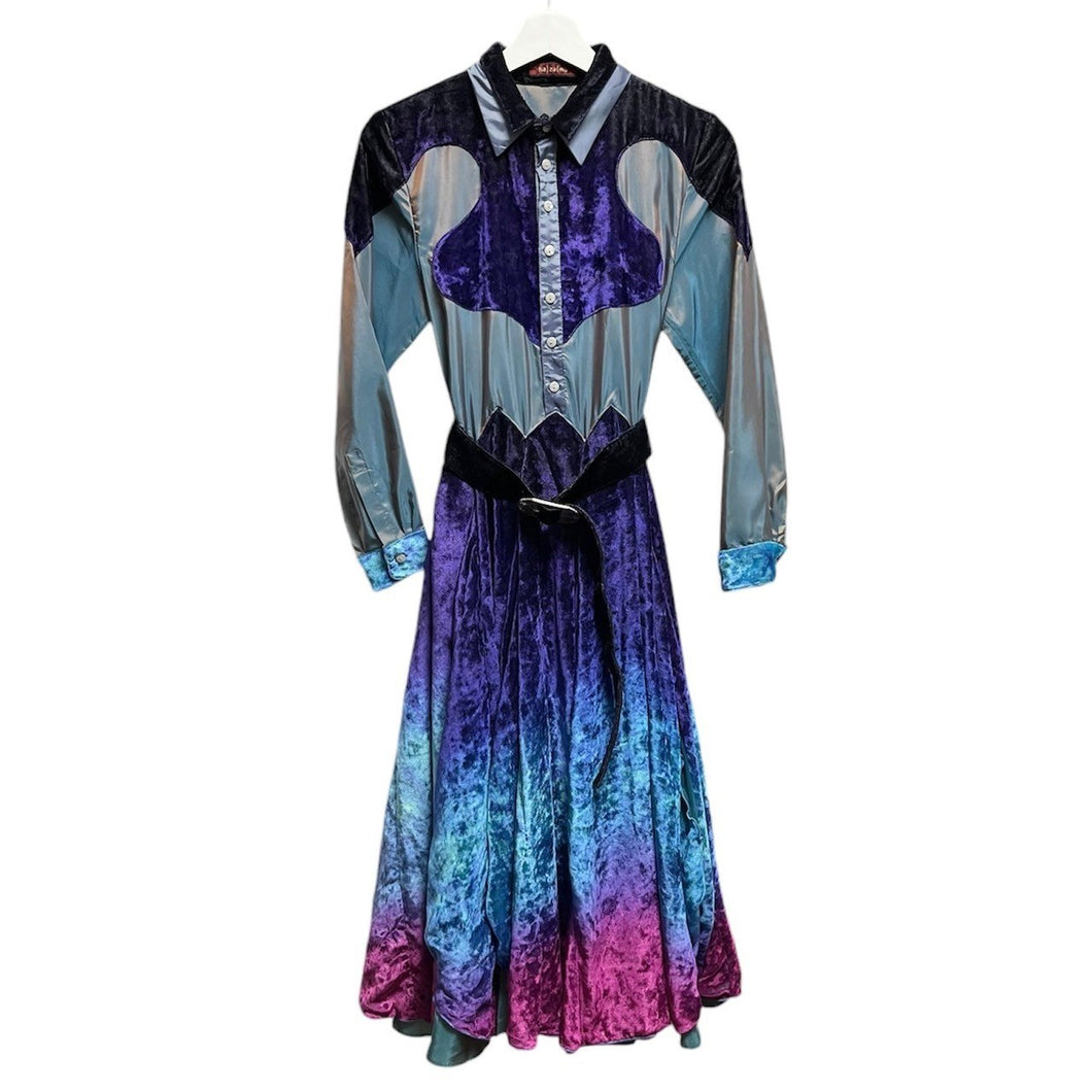 ha | za | ma ハザマ 2021SC 極楽上等の華やぐワンピース S パープル 68