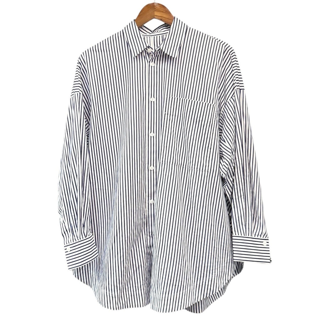 ENFOLD エンフォルド 25SS CIRCLE SHIRT ストライプサークルシャツ 300IS230-0601 38 ブルー 14716