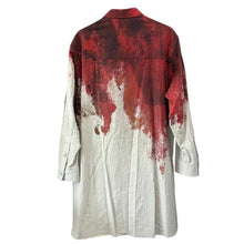 画像をギャラリービューアに読み込む, Yohji yamamoto POUR HOMME ヨウジヤマモトプールオム 24AW KHADI RED ASH BLOUSE カディコットン赤灰柄プリントシャツ HO-B13-515 14269
