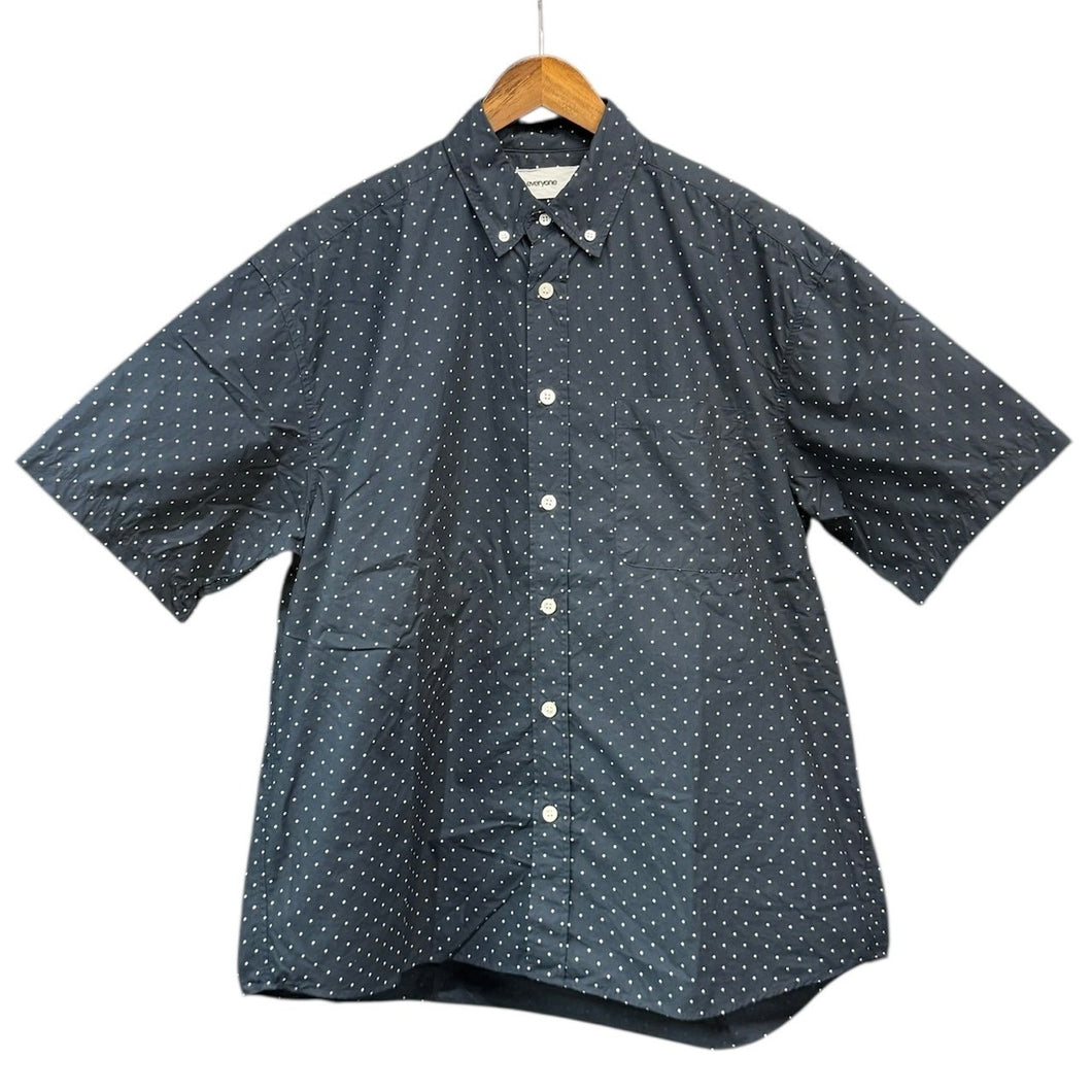 everyone エブリワン dot button-down short sleeve shirt ボタンダウンドット柄半袖シャツ EV23-SH02 L ネイビー 15074