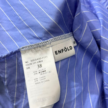 Lade das Bild in den Galerie-Viewer, ENFOLD エンフォルド 26SS LUFFA FORM SHIRT ストライプシャツ 300JS430-1111 38 ブルー 15558

