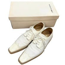 Lade das Bild in den Galerie-Viewer, COMME des GARCONS コムデギャルソン コットン切替ウィングチップレザーシューズ 23cm ホワイト 15635
