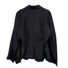 Lade das Bild in den Galerie-Viewer, COMME des GARCONS コムデギャルソン 20SS カットオフデザイン2Bジャケット ケープ ポンチョ GE-J032 XS ネイビー 3471
